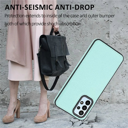 For Samsung Galaxy A13 4G Case Litchi Texture PU Leather Coated TPU Fall Proof Phone Cover