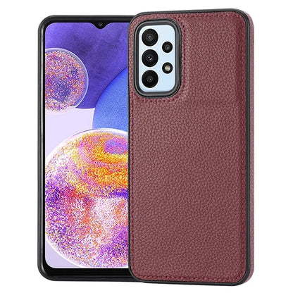 For Samsung Galaxy A13 4G Case Litchi Texture PU Leather Coated TPU Fall Proof Phone Cover