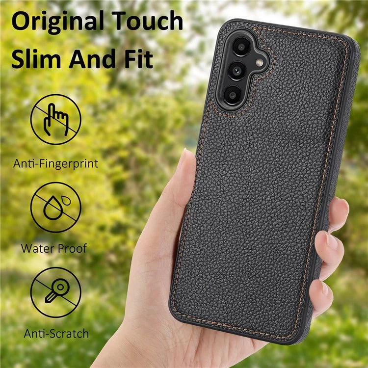 For Samsung Galaxy A24 4G (162.1 x 77.6 x 8.3mm) Case Litchi Texture Back Shell PU Leather+TPU Phone Cover