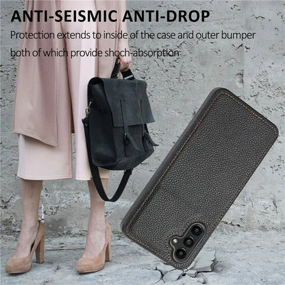 For Samsung Galaxy A24 4G (162.1 x 77.6 x 8.3mm) Case Litchi Texture Back Shell PU Leather+TPU Phone Cover