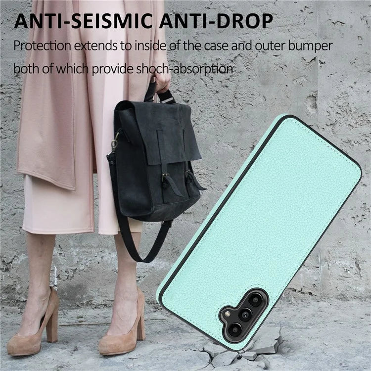 For Samsung Galaxy A24 4G (162.1 x 77.6 x 8.3mm) Case Litchi Texture Back Shell PU Leather+TPU Phone Cover