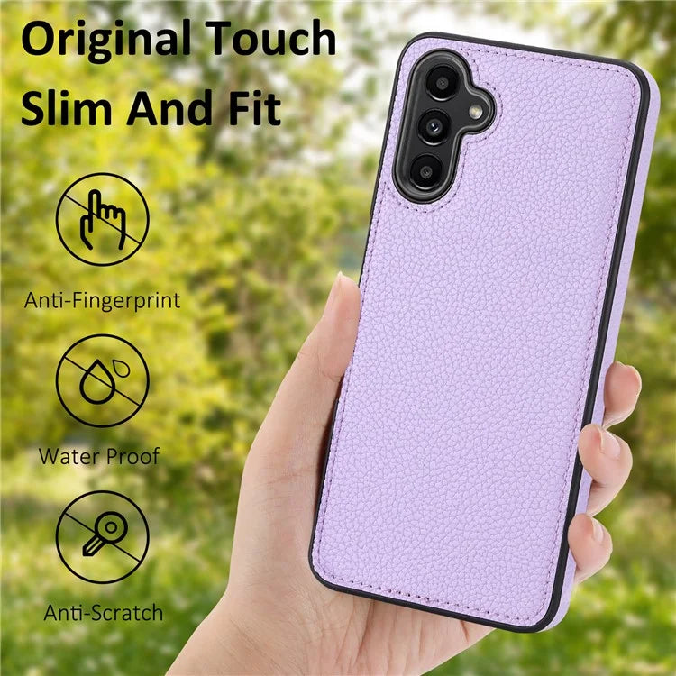 For Samsung Galaxy A24 4G (162.1 x 77.6 x 8.3mm) Case Litchi Texture Back Shell PU Leather+TPU Phone Cover