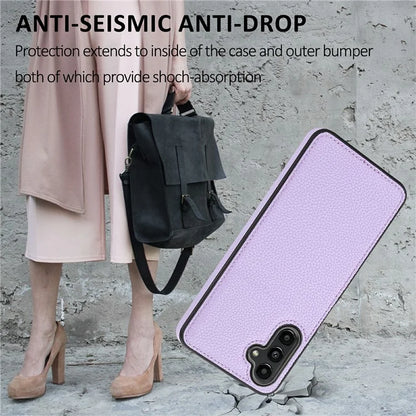 For Samsung Galaxy A24 4G (162.1 x 77.6 x 8.3mm) Case Litchi Texture Back Shell PU Leather+TPU Phone Cover