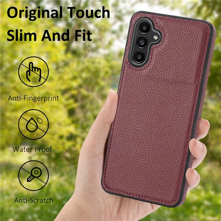 For Samsung Galaxy A24 4G (162.1 x 77.6 x 8.3mm) Case Litchi Texture Back Shell PU Leather+TPU Phone Cover
