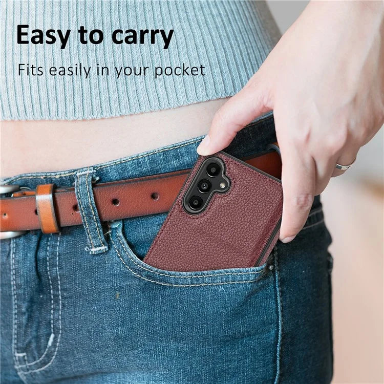 For Samsung Galaxy A24 4G (162.1 x 77.6 x 8.3mm) Case Litchi Texture Back Shell PU Leather+TPU Phone Cover