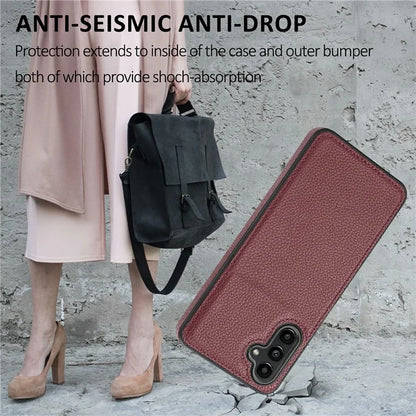 For Samsung Galaxy A24 4G (162.1 x 77.6 x 8.3mm) Case Litchi Texture Back Shell PU Leather+TPU Phone Cover
