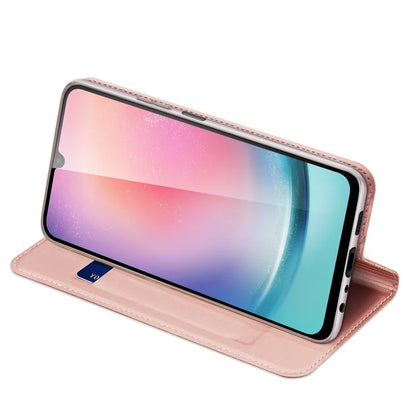 DUX DUCIS Skin Pro Series For Samsung Galaxy A25 5G (Global) (161.0 x 76.5 x 8.3mm) Case Scratch-resistant Leather Cover with Card Holder