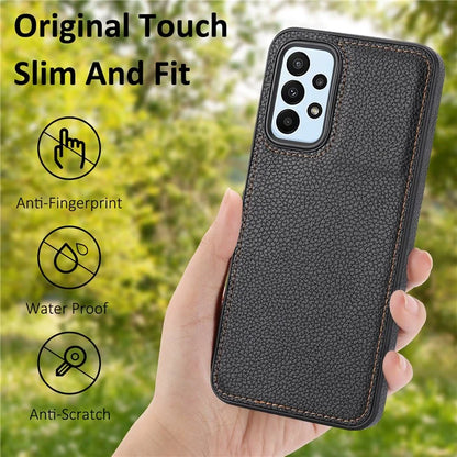 For Samsung Galaxy A33 5G Case Splash Proof PU Leather Coated TPU Phone Back Cover