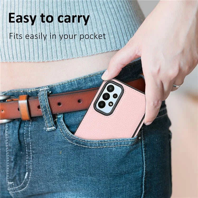 For Samsung Galaxy A33 5G Case Splash Proof PU Leather Coated TPU Phone Back Cover