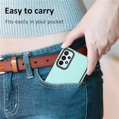 For Samsung Galaxy A33 5G Case Splash Proof PU Leather Coated TPU Phone Back Cover