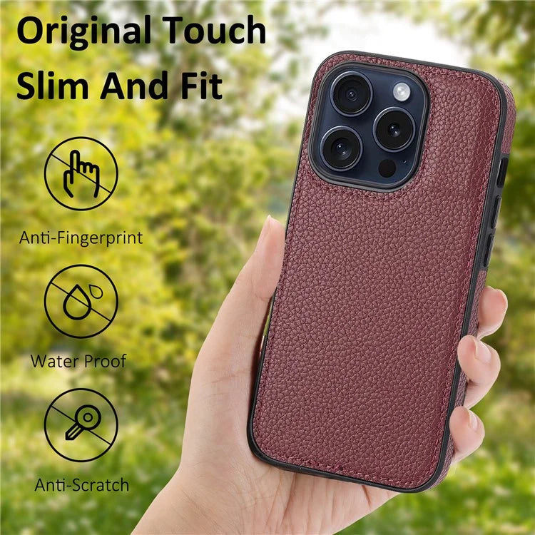 For iPhone 14 Pro Case Well-protected PU Leather Coated TPU Phone Cover