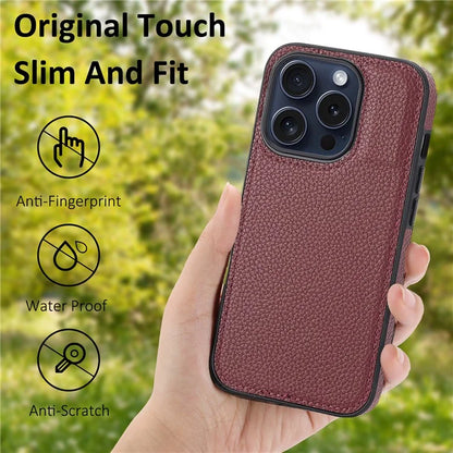 For iPhone 14 Pro Case Well-protected PU Leather Coated TPU Phone Cover