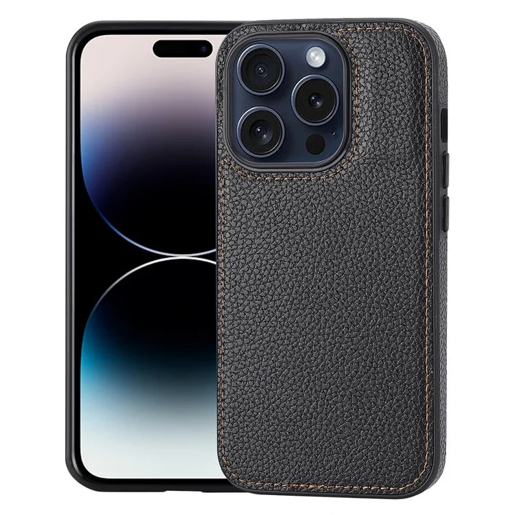 For iPhone 14 Pro Max Case Cell Phone PU Leather Coated TPU Back Cover