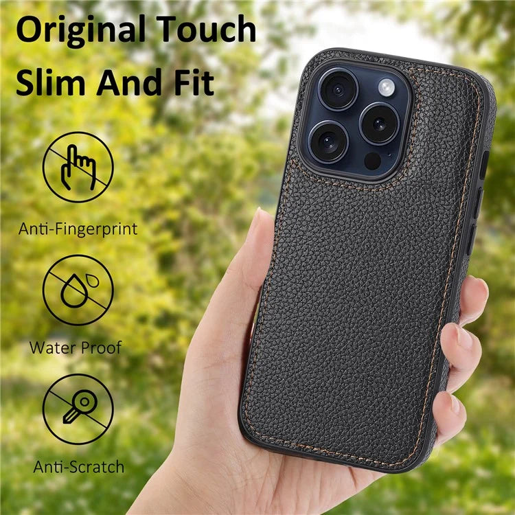 For iPhone 14 Pro Max Case Cell Phone PU Leather Coated TPU Back Cover