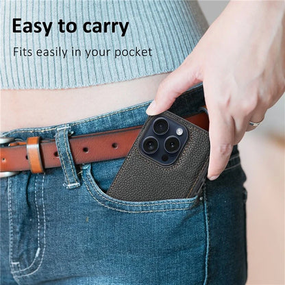 For iPhone 14 Pro Max Case Cell Phone PU Leather Coated TPU Back Cover