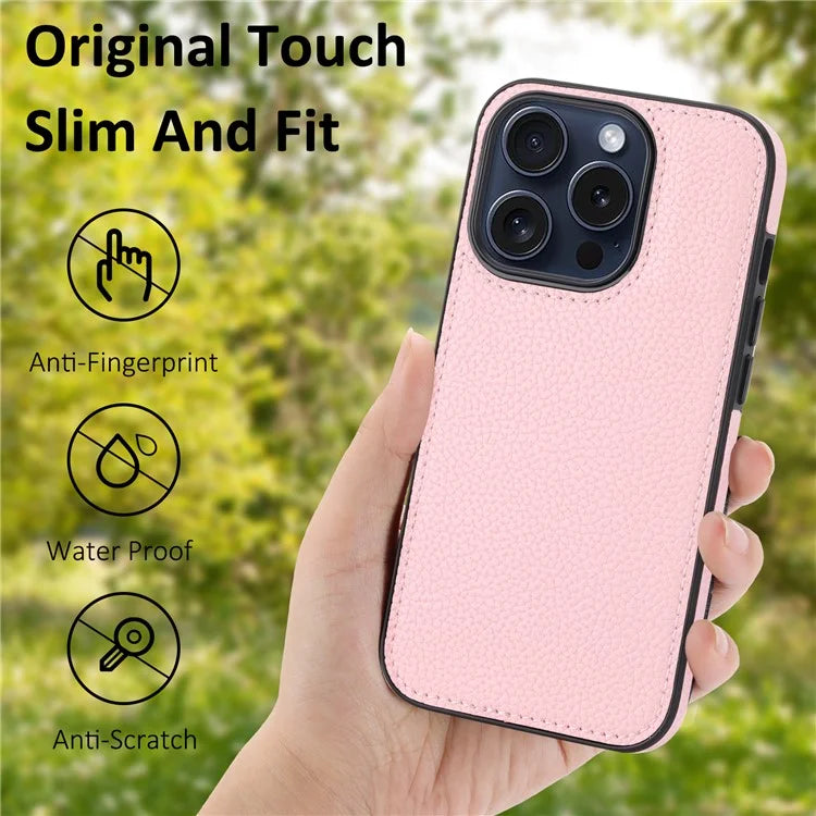 For iPhone 14 Pro Max Case Cell Phone PU Leather Coated TPU Back Cover