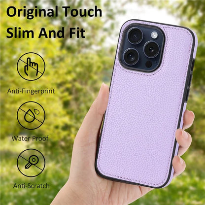 For iPhone 14 Pro Max Case Cell Phone PU Leather Coated TPU Back Cover