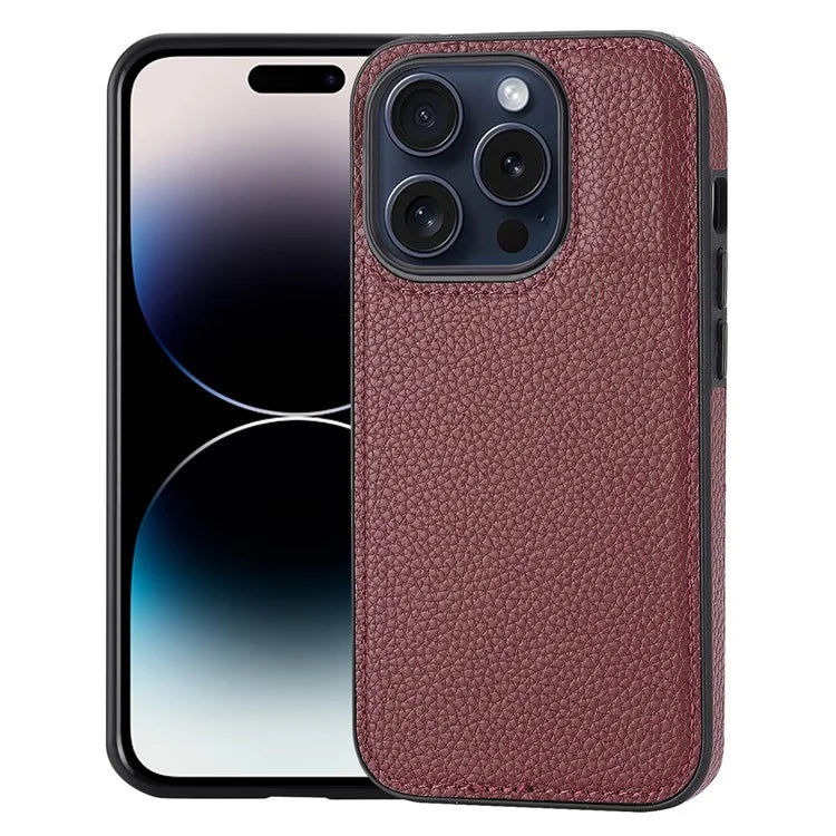 For iPhone 14 Pro Max Case Cell Phone PU Leather Coated TPU Back Cover