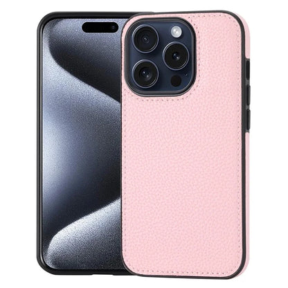 For iPhone 15 Pro Case Shockproof PU Leather Coated TPU Phone Guard Cover