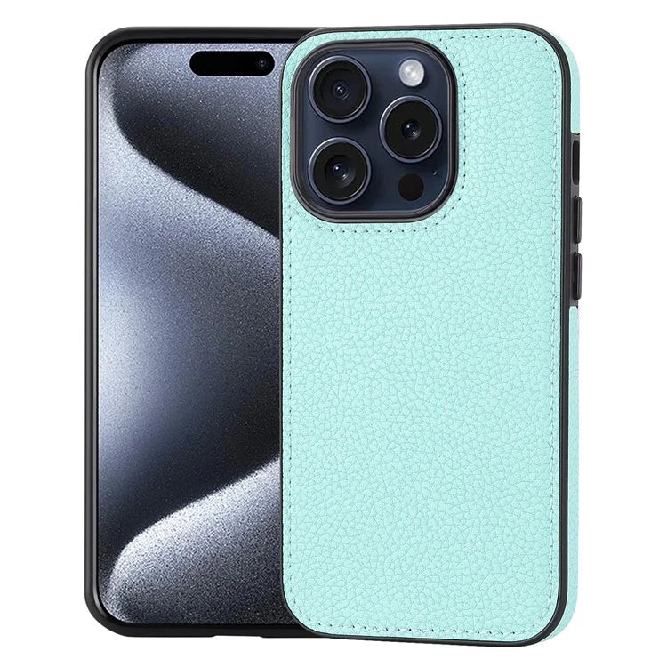 For iPhone 15 Pro Case Shockproof PU Leather Coated TPU Phone Guard Cover