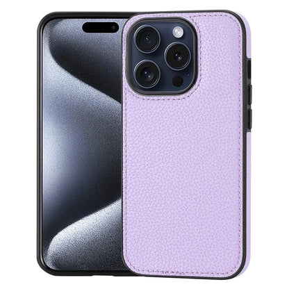 For iPhone 15 Pro Max Case PU Leather Coated TPU Scratch-resistant Mobile Phone Cover