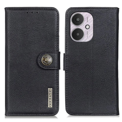 KHAZNEH For Xiaomi Redmi 13C 4G / Poco C65 4G Case Cowhide Texture Stand Wallet Smartphone Cover