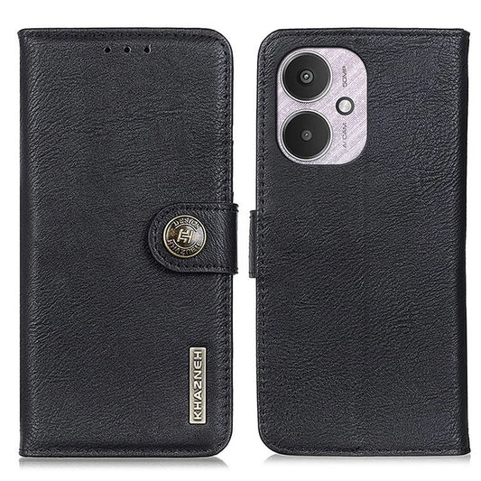 KHAZNEH For Xiaomi Redmi 13C 4G / Poco C65 4G Case Cowhide Texture Stand Wallet Smartphone Cover