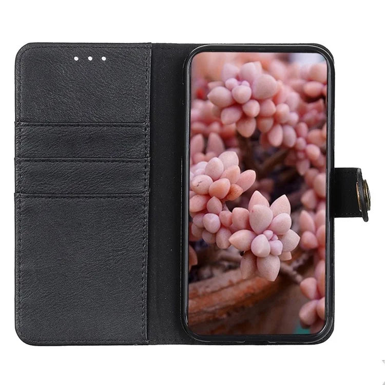 KHAZNEH For Xiaomi Redmi 13C 4G / Poco C65 4G Case Cowhide Texture Stand Wallet Smartphone Cover