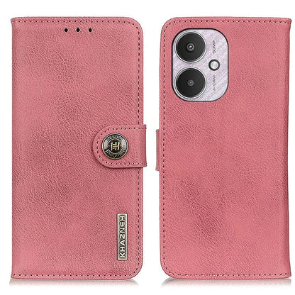 KHAZNEH For Xiaomi Redmi 13C 4G / Poco C65 4G Case Cowhide Texture Stand Wallet Smartphone Cover