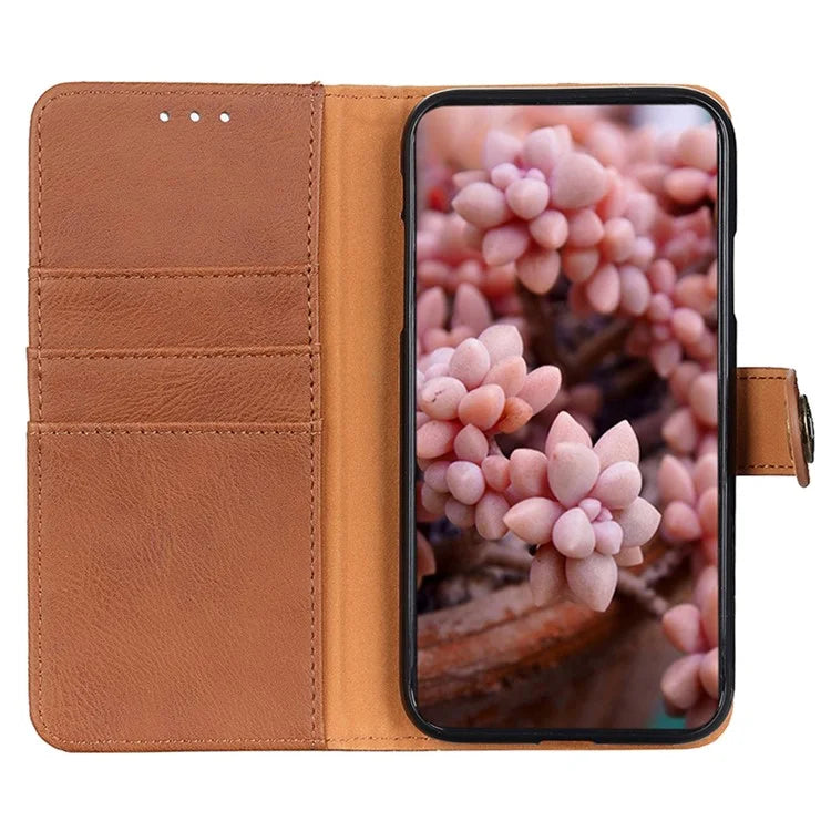 KHAZNEH For Xiaomi Redmi 13C 4G / Poco C65 4G Case Cowhide Texture Stand Wallet Smartphone Cover
