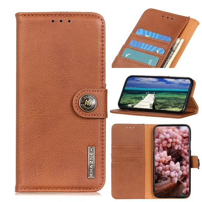 KHAZNEH For Xiaomi Redmi 13C 4G / Poco C65 4G Case Cowhide Texture Stand Wallet Smartphone Cover