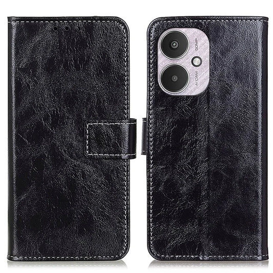 For Xiaomi Redmi 13C 4G / Poco C65 4G Case Slim-Fit Retro Crazy Horse Texture Wallet Leather Phone Cover
