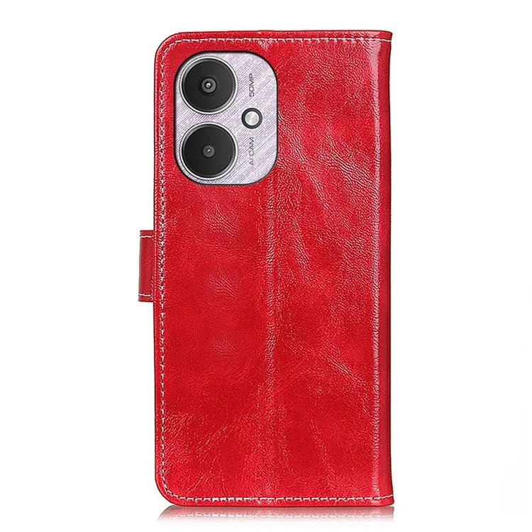 For Xiaomi Redmi 13C 4G / Poco C65 4G Case Slim-Fit Retro Crazy Horse Texture Wallet Leather Phone Cover