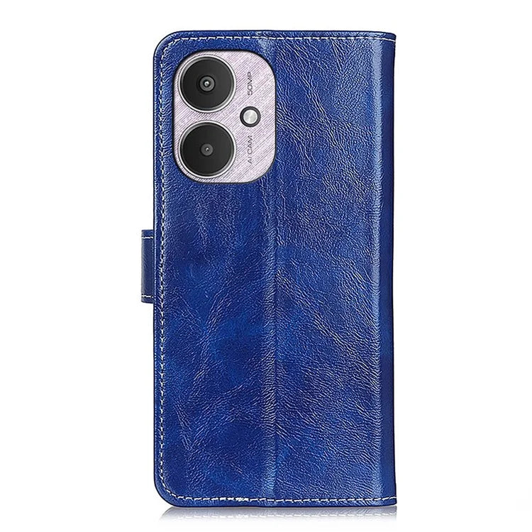 For Xiaomi Redmi 13C 4G / Poco C65 4G Case Slim-Fit Retro Crazy Horse Texture Wallet Leather Phone Cover