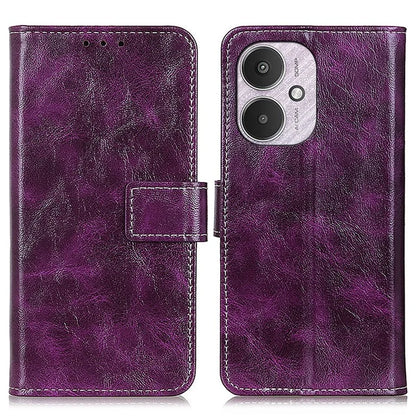 For Xiaomi Redmi 13C 4G / Poco C65 4G Case Slim-Fit Retro Crazy Horse Texture Wallet Leather Phone Cover