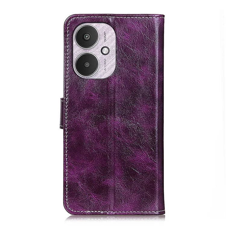 For Xiaomi Redmi 13C 4G / Poco C65 4G Case Slim-Fit Retro Crazy Horse Texture Wallet Leather Phone Cover