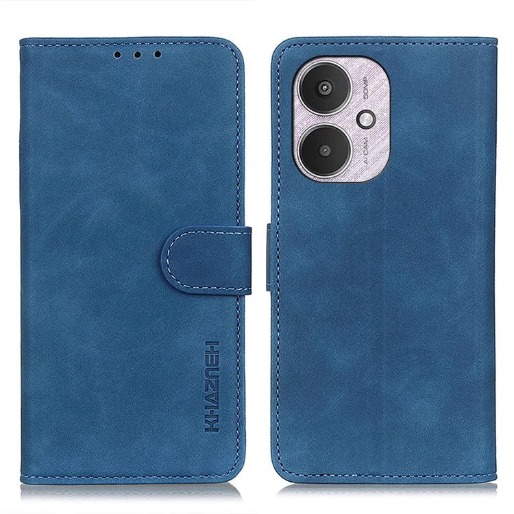KHAZNEH For Xiaomi Redmi 13C 4G / Poco C65 4G Case Phone Shell PU Leather Retro Stand Cell Phone Cover