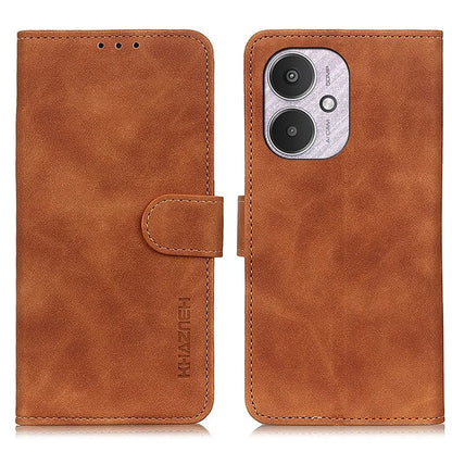 KHAZNEH For Xiaomi Redmi 13C 4G / Poco C65 4G Case Phone Shell PU Leather Retro Stand Cell Phone Cover