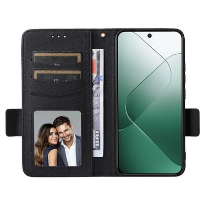 For Xiaomi 14 Case Litchi Texture Anti-Collision PU Leather Smartphone Cover with Strap
