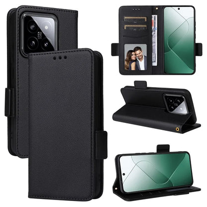 For Xiaomi 14 Case Litchi Texture Anti-Collision PU Leather Smartphone Cover with Strap