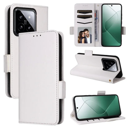 For Xiaomi 14 Case Litchi Texture Anti-Collision PU Leather Smartphone Cover with Strap