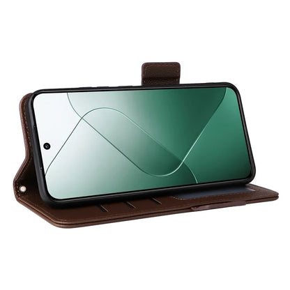 For Xiaomi 14 Case Litchi Texture Anti-Collision PU Leather Smartphone Cover with Strap