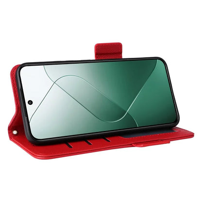 For Xiaomi 14 Case Litchi Texture Anti-Collision PU Leather Smartphone Cover with Strap