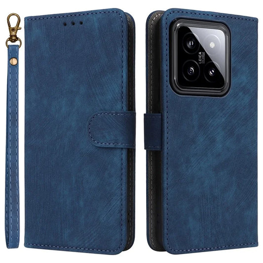 For Xiaomi 14 Leather Case RFID Blocking Wallet Magnetic Phone Cover with Strap