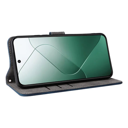 For Xiaomi 14 Leather Case RFID Blocking Wallet Magnetic Phone Cover with Strap