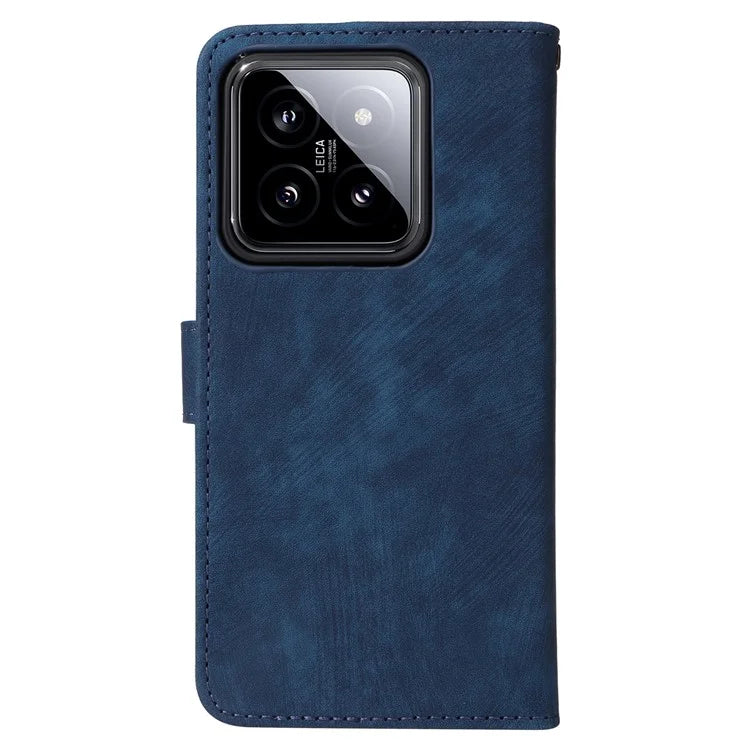For Xiaomi 14 Leather Case RFID Blocking Wallet Magnetic Phone Cover with Strap