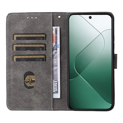 For Xiaomi 14 Leather Case RFID Blocking Wallet Magnetic Phone Cover with Strap
