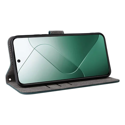 For Xiaomi 14 Leather Case RFID Blocking Wallet Magnetic Phone Cover with Strap