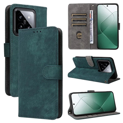 For Xiaomi 14 Leather Case RFID Blocking Wallet Magnetic Phone Cover with Strap