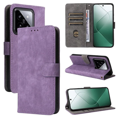 For Xiaomi 14 Leather Case RFID Blocking Wallet Magnetic Phone Cover with Strap